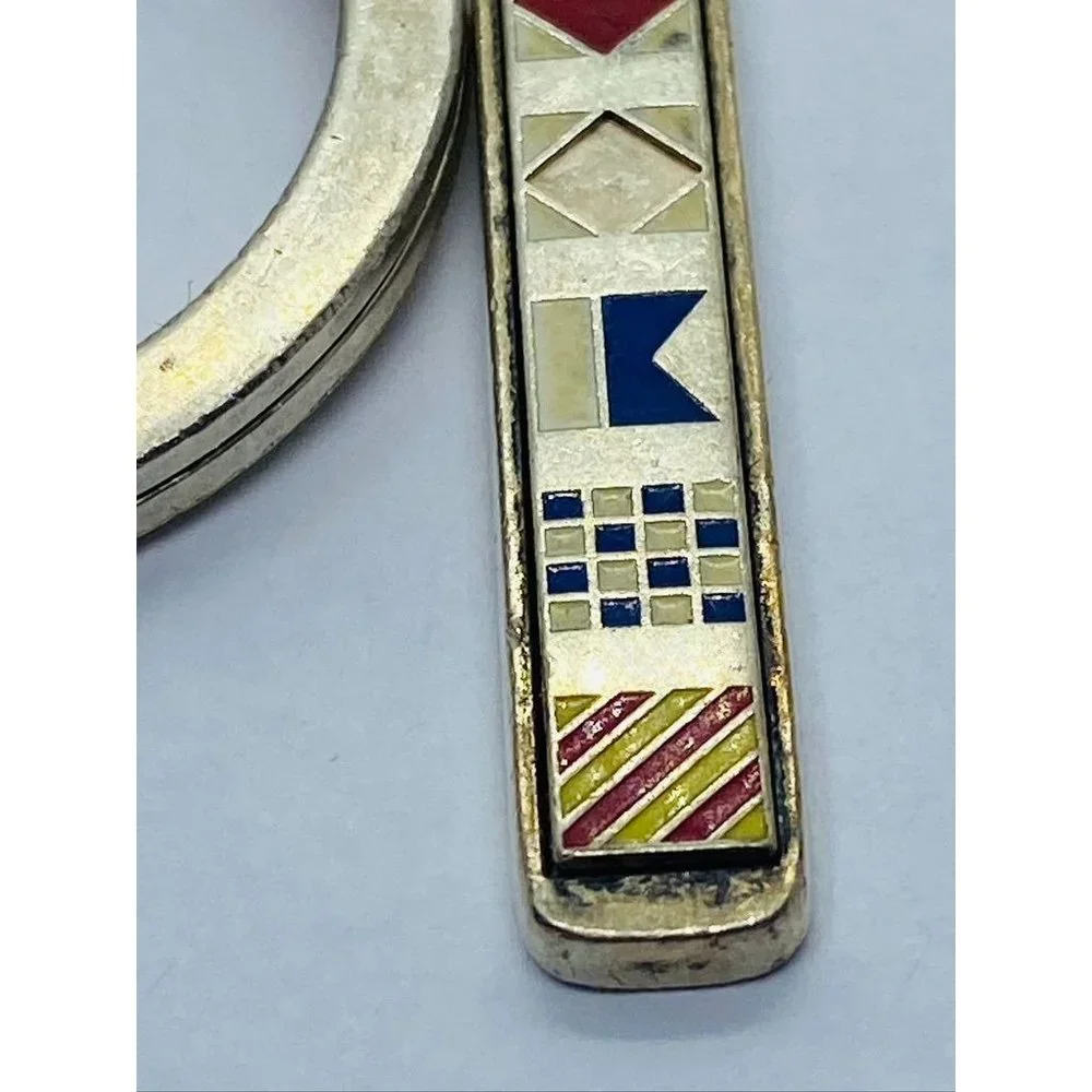TIFFANY & Co Sterling Silver 925 Nautical Boat Flag Enamel Keychain  READ - Picture 5 of 9
